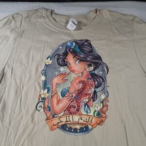 Princess Jasmin Gildan Crew Neck Graphic T Shirt Mens Size Medium M Beige